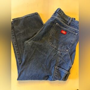 Dickies Men's Relaxed Fit Dark Blue Jeans Size 38x30